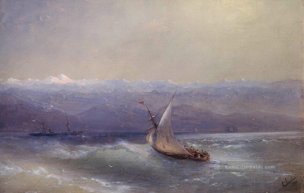 Meer auf dem Berge Hintergrund 1880 Verspielt Ivan Aiwasowski russisch Ölgemälde